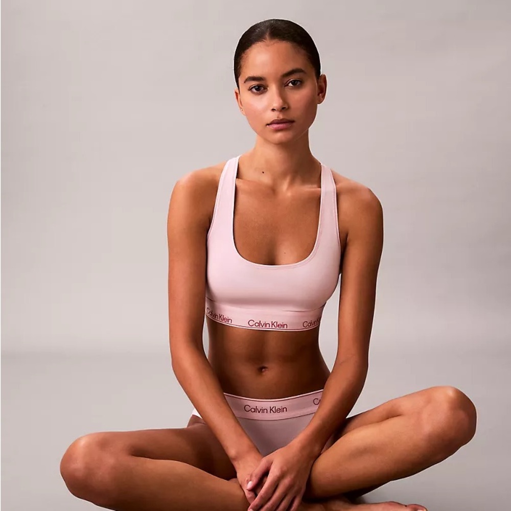 Calvin Klein Icon Cotton Modal Unlined Bralette in Pink Tie Dye